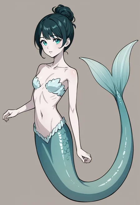 mermaid, adoptable, flat background, white skin, skinny waist,variety of hairstyle, well defined, detailed, hd, 8k, awesome, perfect hands