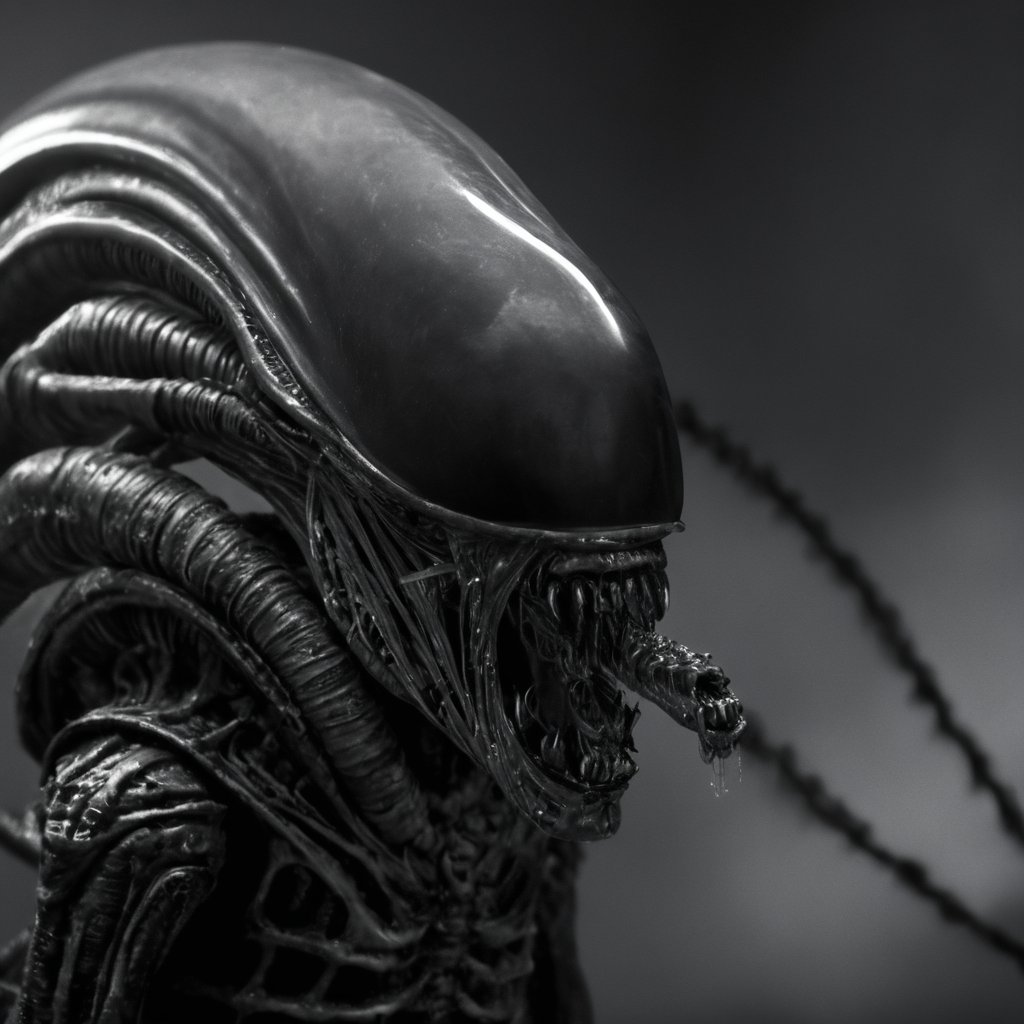 cinematic film still of  <lora:Xenomorph:1>
Xenomorph a creepy alien with a hood on and a large mouth,endoparasitoid extraterrestrial species,solo,open mouth,1boy,monochrome,teeth,tongue,no humans,saliva,sharp teeth,science fiction,monster,alien , horror themed, dark themed, cinematic, film still, xenomorph style, shallow depth of field, vignette, highly detailed, high budget, bokeh, cinemascope, moody, epic, gorgeous, film grain, grainy