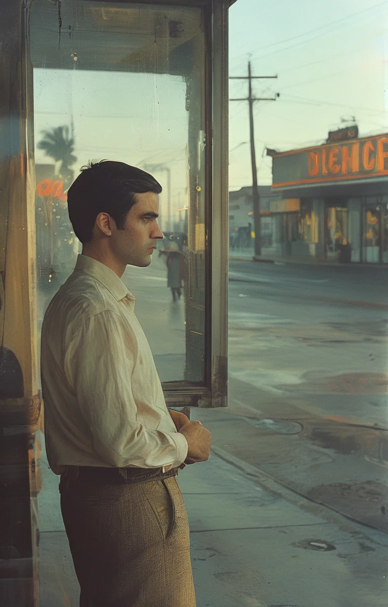 masterpiece,best quality,<lora:tbh156-sdxl:1>,illustration,style of  Philip Lorca diCorcia, portrait of man
