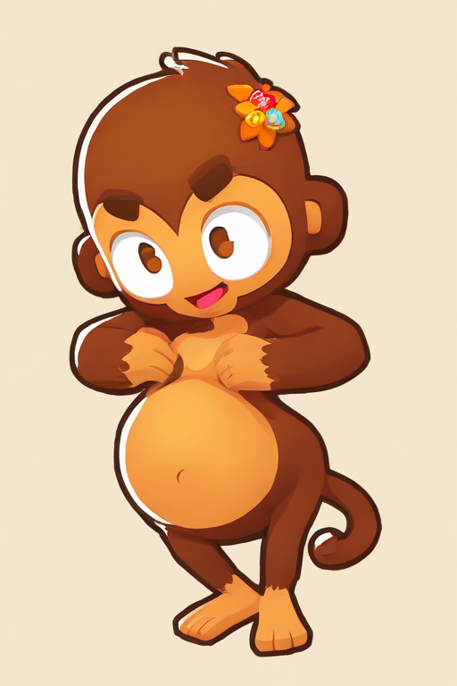 <lora:PE_BTD6Style:1> PEBTD6Style,cartoon,
female monkey,pregnant