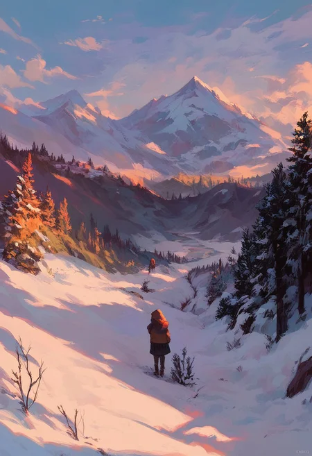 score_9, score_8_up, score_7_up, score_6_up, aesthetic, landscape, snow, taiga, tundra