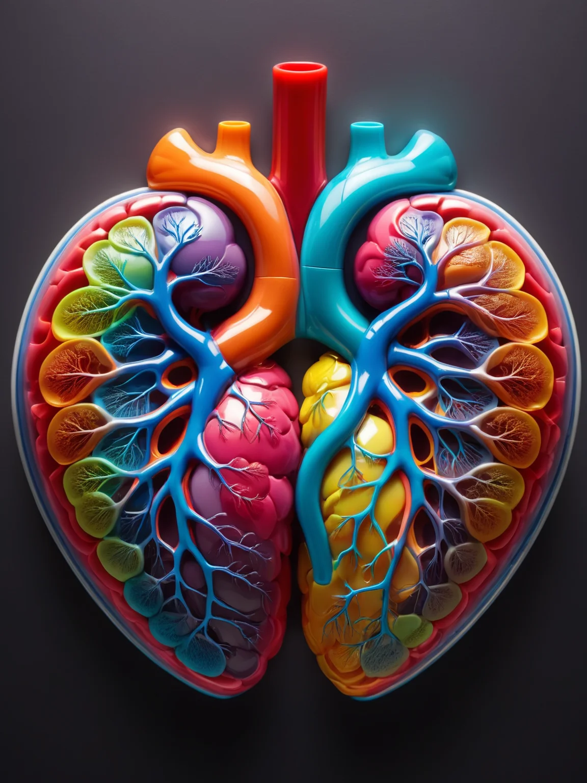 <lora:Colorful_Plastic_SDXL:1> ais-colorfulplastic heart and lungs of a human