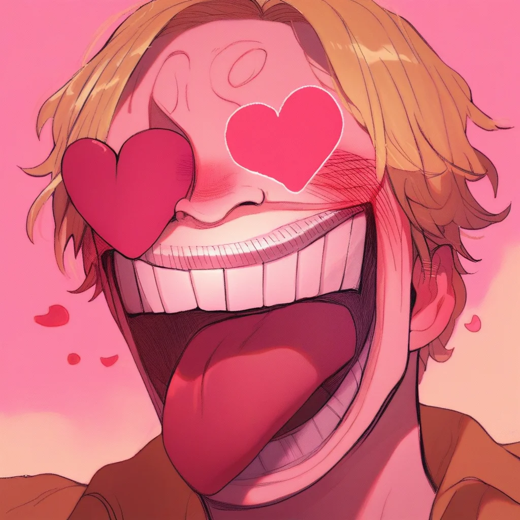 male focus, solo focus, solo, score_9, score_8_up, score_7_up, <lora:SanijSImpface:1> 1 boy, SanijSimpface, heart shaped eyes, tonque out,