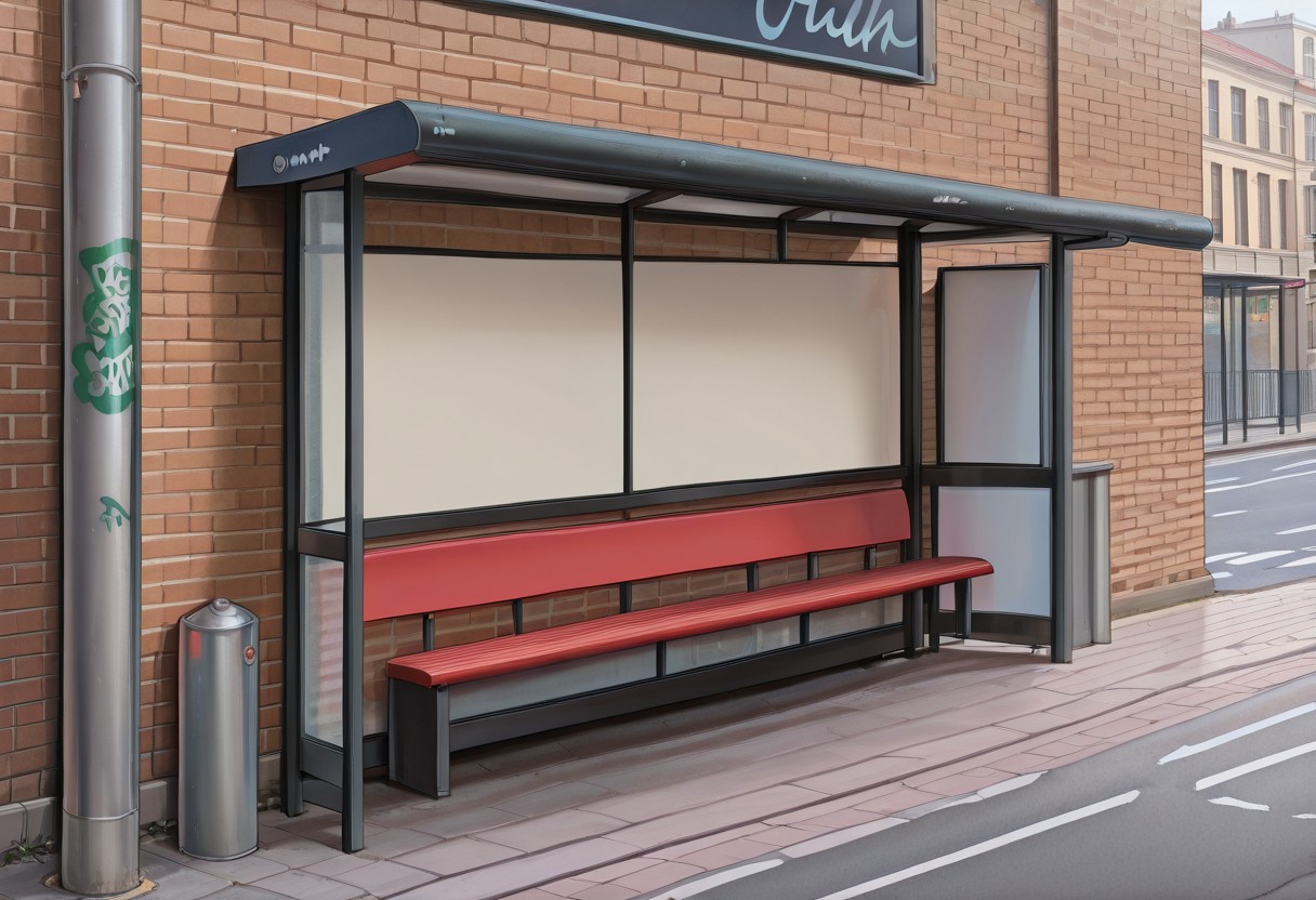 (masterpiece, newest, high quality, best quality, very awa, very aesthetic, ultra detailed, realistic), hyperrealistic, (UHD quality details), wide shot, bus_shelter, no humans, bench, scenery, street, sunshine,brick wall, graffiti, building, outdoors, depth of field, 8k uhd, absurdres, volumetric lighting, tack sharp focus, beautiful composition, intricate detail, professional illustration
