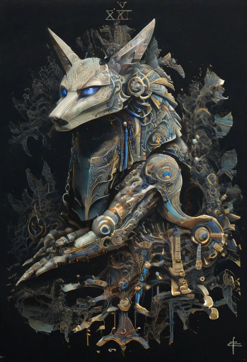 a drawing of stargatejackal, cat performing alchemy of etheral symbol quintessence, (one hand raised showing the eye of chemigram:1.1, analog style:0.8, eye of hamesh (with rays coming out of it), OverallDetail forging cluster astral keys. <lora:symmetrical:1.5>, worn edges  tetrahedal trees ancient-ruin-forest, s7r:1.2 ((revelation of method,PStyl3 )(gl5, <lora:Maximalist_Drawing_BW:0.2>))), (map QuinnMora, HaroldFiskMeander background:1.4), framesmade of forest valley leb-style,, , no human, ((sigil of pyramid, sigil of great power, frames cube FancyTurning:1.5), (three planes) X Y Z in occult space