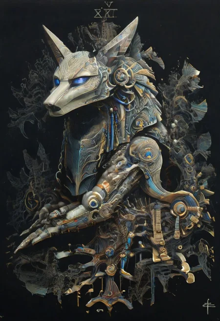 a drawing of stargatejackal, cat performing alchemy of etheral symbol quintessence, (one hand raised showing the eye of chemigram:1.1, analog style:0.8, eye of hamesh (with rays coming out of it), OverallDetail forging cluster astral keys. <lora:symmetrical:1.5>, worn edges  tetrahedal trees ancient-ruin-forest, s7r:1.2 ((revelation of method,PStyl3 )(gl5, <lora:Maximalist_Drawing_BW:0.2>))), (map QuinnMora, HaroldFiskMeander background:1.4), framesmade of forest valley leb-style,, , no human, ((sigil of pyramid, sigil of great power, frames cube FancyTurning:1.5), (three planes) X Y Z in occult space