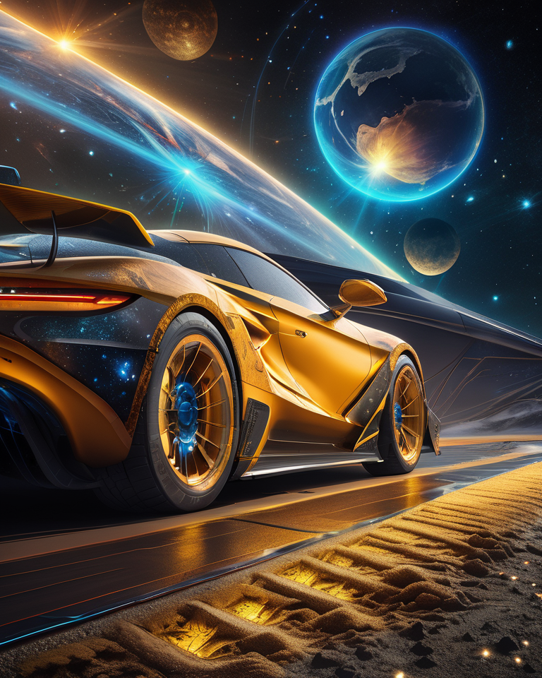 ((best quality)), ((masterpiece)), ((realistic)), (hyper detailed),  Conveyance, Fins,   Mud Flaps, Dash Kit, Luminite, Symmetrical,  Etched Details,, Cosmic Web,Cosmic Inflation,Celestial Map,Celestial Parallax ((masterpiece)), 8K, HDR,  <lora:add-detail-xl:1>
