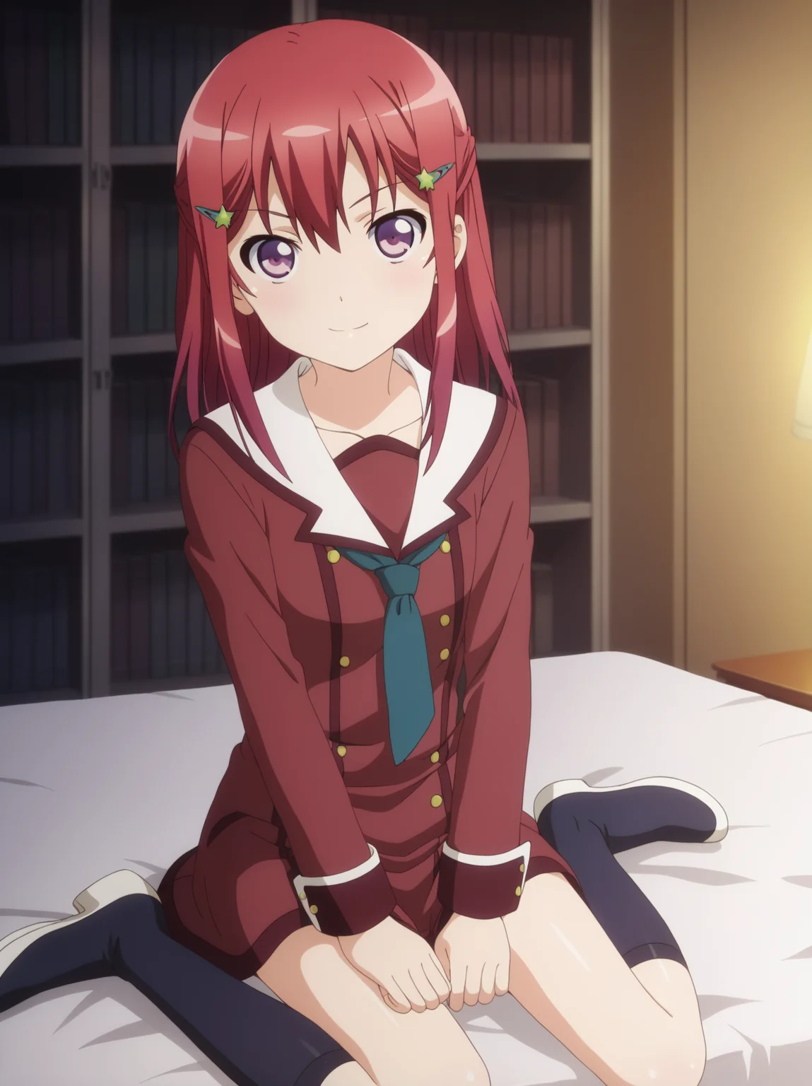 <lora:KanzakiTomoyoPony:1>, kanzakitomoyo, 1girl, looking at viewer, sitting