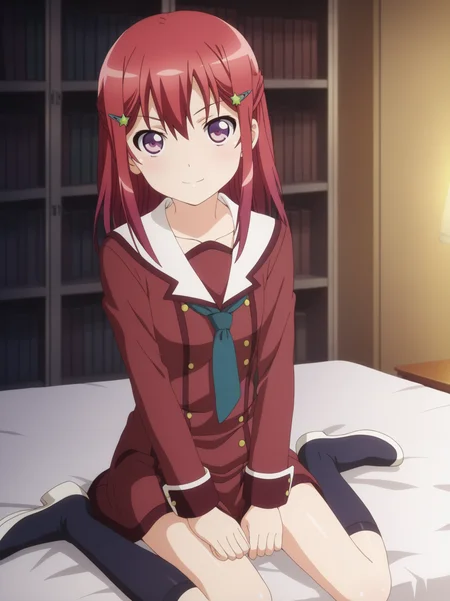 <lora:KanzakiTomoyoPony:1>, kanzakitomoyo, 1girl, looking at viewer, sitting