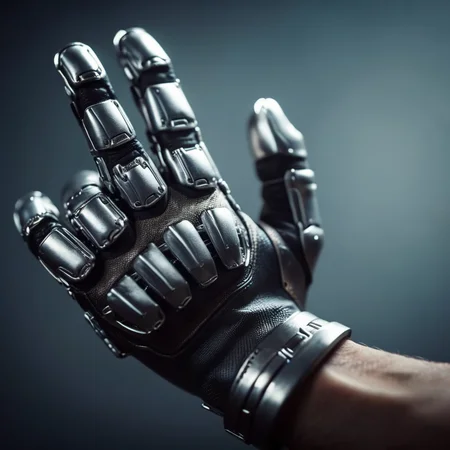 cinematic film still of <lora:Perfect Hands:1.2>
a futuristic five_fingers hand with a metal glove on Perfect Hands, shallow depth of field, vignette, highly detailed, high budget, bokeh, cinemascope, moody, epic, gorgeous, film grain, grainy