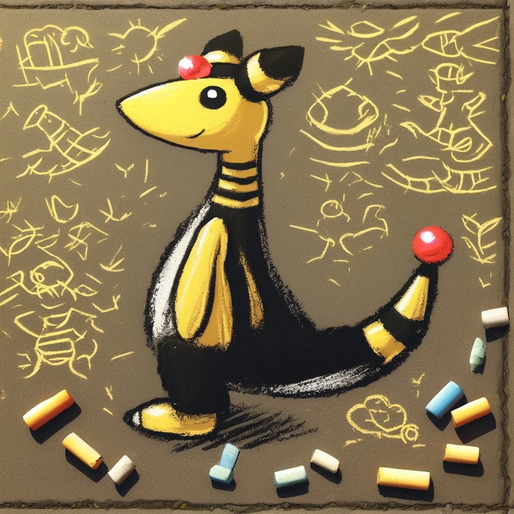 ch4lkdr4wing, chalk, 1boy, solo, Ampharos