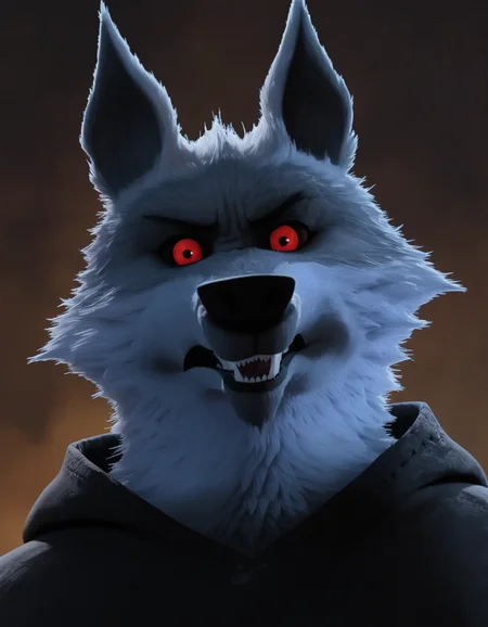 score_9, score_8_up, score_7_up, score_6_up, score_5_up, BREAK (dw, anthro gray wolf:1.1), angry, red eyes, portrait, looking at viewer <lora:Death_wolf:0.8>