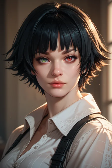 score_9, score_8_up, score_7_up, score_6_up
<lora:DMC5Lady:1.0>
DMC5Lady, 1girl, black hair, short hair, heterochromia, green eyes, red eyes, looking at viewer, portrait
