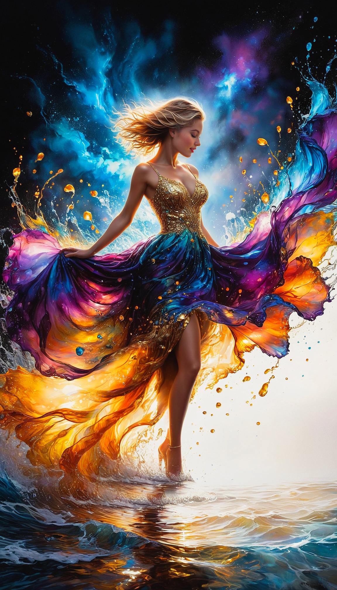 impressionist painting hyperrealistic art Whimsical and Playful, ((Silhouette Art), breathtaking (realistic FaeTastic extravaganza (alcohol ink sketch))). amazing, lovely, awe-inspiring, mesmerizing, radiant, magnificent, luxurious, fine, detailed, masterpiece. (all dark hues and fine day-glo orange glowing smoldering accent and shiny gold color scheme:1.02). glossy. award-winning, professional, highly detailed . extremely high-resolution details, photographic, realism pushed to extreme, fine texture, incredibly lifelike, high contrast, well defined ., imaginative, fantastical, bight colors, stylized, happy, Whimsical and Playful . extremely high-resolution details, photographic, realism pushed to extreme, fine texture, incredibly lifelike . loose brushwork, vibrant color, light and shadow play, captures feeling over form
<lora:InkArtXL_1.2:0.4> <lora:FaeTastic:0.39> <lora:Dance_Art:0.5>