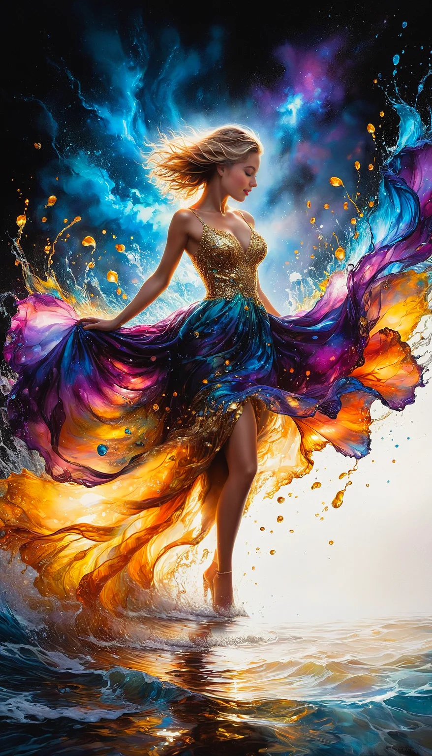 impressionist painting hyperrealistic art Whimsical and Playful, ((Silhouette Art), breathtaking (realistic FaeTastic extravaganza (alcohol ink sketch))). amazing, lovely, awe-inspiring, mesmerizing, radiant, magnificent, luxurious, fine, detailed, masterpiece. (all dark hues and fine day-glo orange glowing smoldering accent and shiny gold color scheme:1.02). glossy. award-winning, professional, highly detailed . extremely high-resolution details, photographic, realism pushed to extreme, fine texture, incredibly lifelike, high contrast, well defined ., imaginative, fantastical, bight colors, stylized, happy, Whimsical and Playful . extremely high-resolution details, photographic, realism pushed to extreme, fine texture, incredibly lifelike . loose brushwork, vibrant color, light and shadow play, captures feeling over form
<lora:InkArtXL_1.2:0.4> <lora:FaeTastic:0.39> <lora:Dance_Art:0.5>
