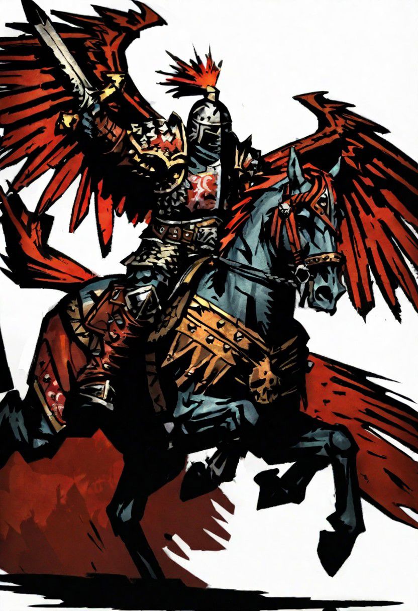 comicish artwork in dgst artstyle, winged hussar