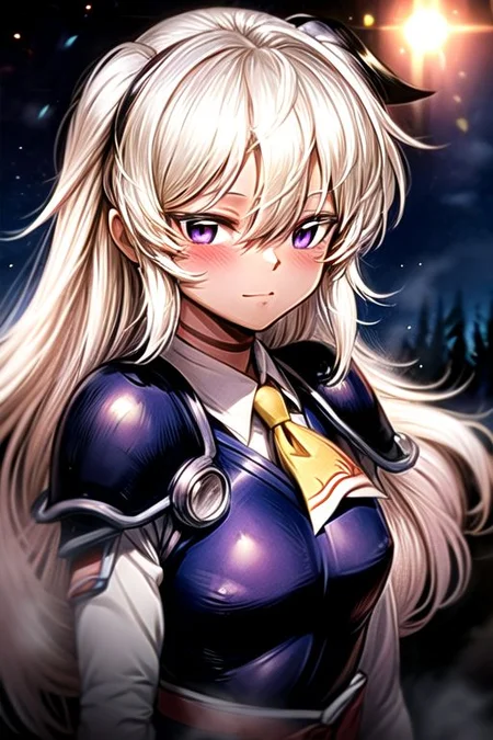 best quality 1girl Setsun4 solo long hair, (night time) forest background black hair very long hair purple eyes multicolored hair armor, small, (fur trim) (medium body),<lora:EMS-179-EMS:0.800000>,<lora:EMS-293862-EMS:0.800000> bow, hair_bow, hair_tubes, red_bow, brown_hair, long_hair, bangs, ascot, frilled_bow, yellow_ascot, blush, smile, hair_between_eyes, athletic, armor, miko, strengthmda, Smiling, happy, helmet