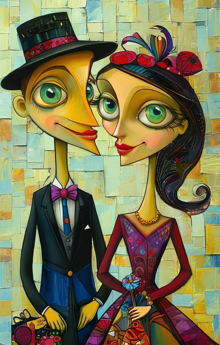 masterpiece,best quality,<lora:tbh203-sdxl:0.9>,illustration,style of Wlad Safronow portrait of family