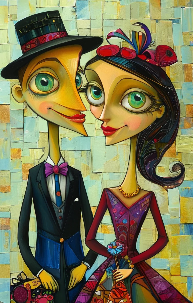 masterpiece,best quality,<lora:tbh203-sdxl:0.9>,illustration,style of Wlad Safronow portrait of family