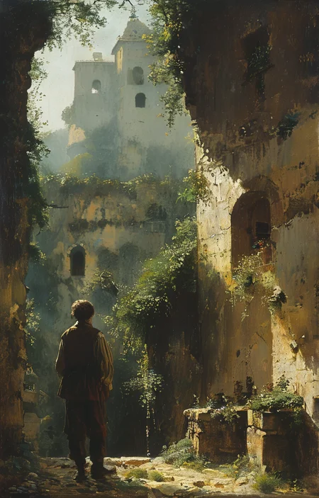 masterpiece,best quality,<lora:tbh299-sdxl:0.9>,illustration,style of Carl Spitzweg portrait of noble man