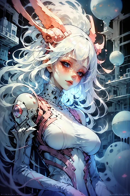 <lora:GPTS8 Elusive World_493473:0.5>,<lora:Hellasthetic v2:0.7>,, (masterpiece:1.2),(best quality:1.2),intricate details,newest,ai-generated,perfect anatomy,
beautiful girl,(1girl:1.3),cyberpunk city,Whimsical Fairy Ring under a Moonlit Sky,
edgQuality,<lora:GoodHands-beta2:1>,nice hands,perfect hands,, White gradient hair, Purple and turquoise ombre,Schoolgirl: Pleated plaid skirt, white blouse, knee-high socks, and Mary Janes.,
1girl,edgQuality,lr,8k,Best Quality,Masterpiece,Extremely Detailed,Ray Tracing,Reflected Light,
(delicate eyes:1.2),beautiful detailed eyes,cold attitude,eyeshadow,eyeliner,Iridescent eyes,(Beautiful face:1.1),(Naughty face:1.1),light_blush,blush,Long eyelashes,Thick eyelashes,Glowing skin and mature contours,(Seductive smile:1.1 ),(Big breasts:0.8),Big breasts,(Red lips:1.1),Milky white skin,
<lora:GoodHands-beta2>,beautiful hands,perfect hands,bursting_breasts,
<Lola:hyperdetailer_v095>,, White ombre hair, white to light purple ombre wig, (white to light purple ombre wig) purple ombre hair: 1.5), (ombre hair: 1.5), long hair, ombre hair, balayage, (white hair on top of the head :1.1),
,(white:2 | pink hair:1.1),balayage