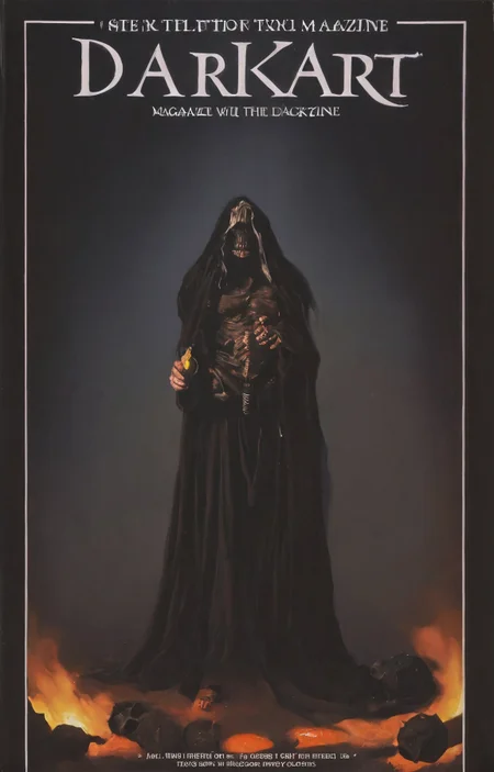(cover of "DarkArt" magazine with the written text "DarkArt":6), a colorful painting of candy bars, mars,twix,chocolates,lollipops, trick or treat, halloween theme aesthetics, in the style of nicola samori <lora:NicolaSamori:0.4>