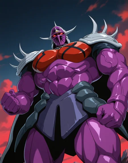 <lora:Lanacuras_(Shinzo)_(Illustrious)_(AD):1> Lanacuras, muscular, Shinzo,
exterior, vivid anime dark sky with black clouds, mountains, nature, end of the world background, red and green clouds in the sky, fighting,
dynamic action, dutch angle, cowboy shot, detailed face, detailed eyes, glowing red eyes,
hyper muscular, end boss, large wide rounded protruding pecs, bulging muscles, large rounded muscular shoulders, large biceps, large thighs, abs, red pecs, perfect hands, peak physical conditioning, pinnacle of manly perfection, perfect physique, veiny muscles, commanding oppressive presence,
BREAK: very awe, aesthetically pleasing, masterpiece, best quality, amazing quality, very aesthetic, perfect depth of field shot,
BREAK: lazympos, lazypos (2),