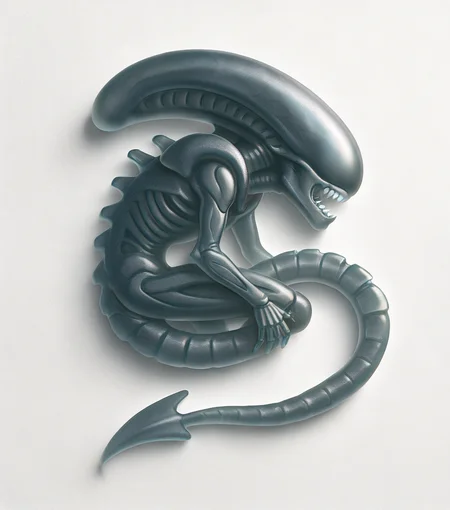 masterpiece, best quality, amazing quality, <lora:Frosted_glass_Buns:1> fr0st, simple background, no humans,  xenomorph, masterpiece, best quality, amazing quality