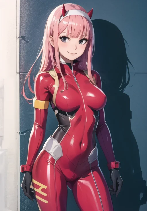 (Photo:1.3), highdetail, <lora:Zero_Two_Darling:0.8>, Zero_Two_Darling, smile, bodysuit, (masterpiece, best quality, detailed:1.3)