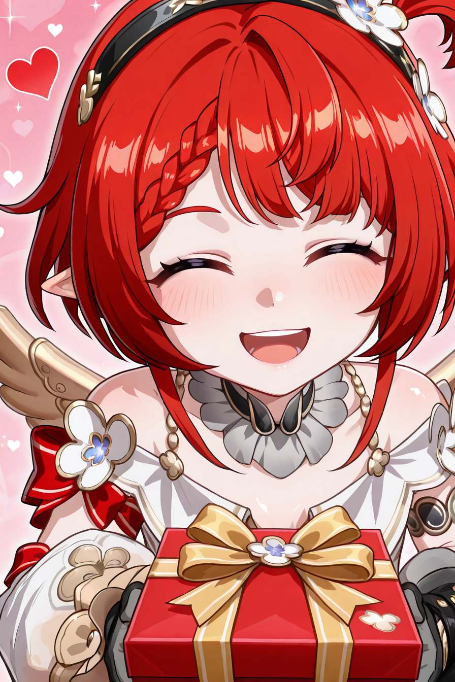 detailed background, shiny skin, posing,
<lora:tribbie.il:1>
tribbie,
closed eyes, heart, gift box, looking at viewer, smile, open mouth,