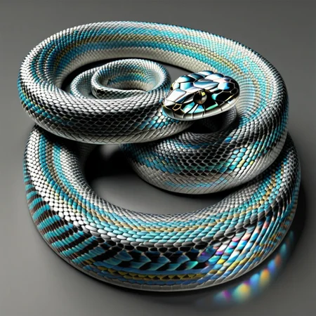 (photorealistic), diamond snake, iridescent, score_9