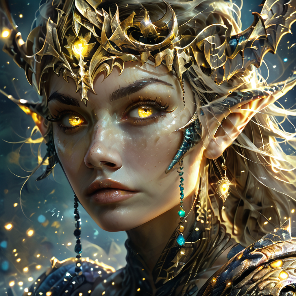score_9, score_8_up, score_7_up,,
<lora:celestial_warriorPony:0.8> ,celestialwarrior, overalldetail,facedetail,eye detail,
celestialwarrior, 1girl, solo, portrait, jewelry, pointy ears,night,yellow glowing eyes,