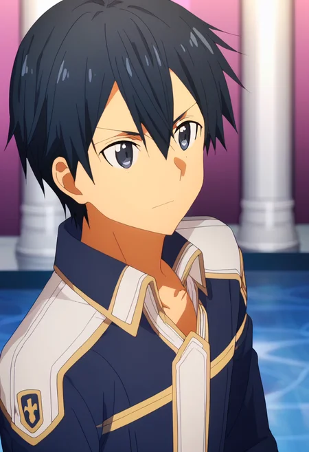 score_9, <lora:kirito:1> kirito, 1boy, anime coloring, black eyes, black hair, hair between eyes, kirito, male focus, portrait, solo, upper body
