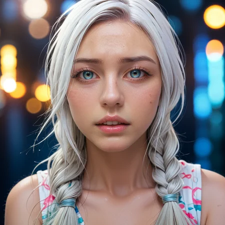 score_9,score_8_up,score_7_up,masterpiece,source_photo,(realistic:1.4),
<lora:Breast Slider - Pony_alpha1.0_rank4_noxattn_last:1>,
<lora:GaHeeJoDoveV2:1> Ga-Hee JO, GaHeeJoDove, white hair, single braid, parted lips,
pastel colors,amazing depth,double exposure,surreal,geometric patterns,intricately detailed,bokeh,perfect balanced,deep fine borders,artistic photorealism,smooth
<lora:AmateurStyle_v1_PONY_REALISM:1>