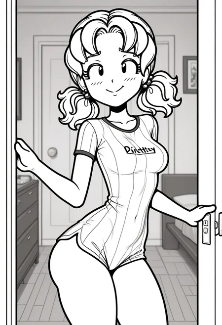 Nikki maxwell, Dork diaries,
((masterpiece, best quality, amazing quality, very aesthetic, absurdres, newest,))
young body, shortstack, short, slender body, petite, small, short legs, skinny legs, minuscule body, tiny, medium breasts, petite body, seductive face, blushing, slutty eyes,
beautiful, detailed eyes, perfect face, thick thighs, big butt, detailed hand, seductive look,bedroom eyes