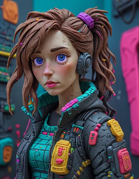 cyberpunk girl <lora:novuschroma51 style:1.2> novuschroma51 style