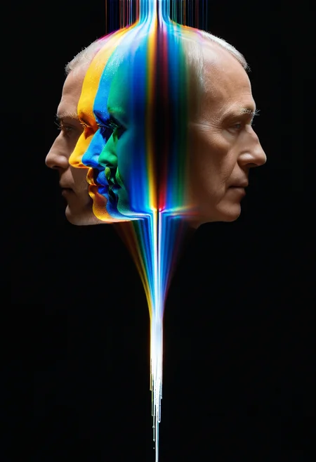 My head will not stay together, it only wishes to split itself into endless refractions of the self, each one a planar liquid static, each one displaying lives and alternations of the timeline that I do not wish to see, My head will not stay together, it only wishes to split itself into endless refractions of the self, each one a planar liquid static, each one displaying lives and alternations of the timeline that I do not wish to see, dynamic vivid colors, ambient light, designed atmosphere, unique, inspiring, thought positive, shiny, brilliant, elegant, sharp focus, highly detailed