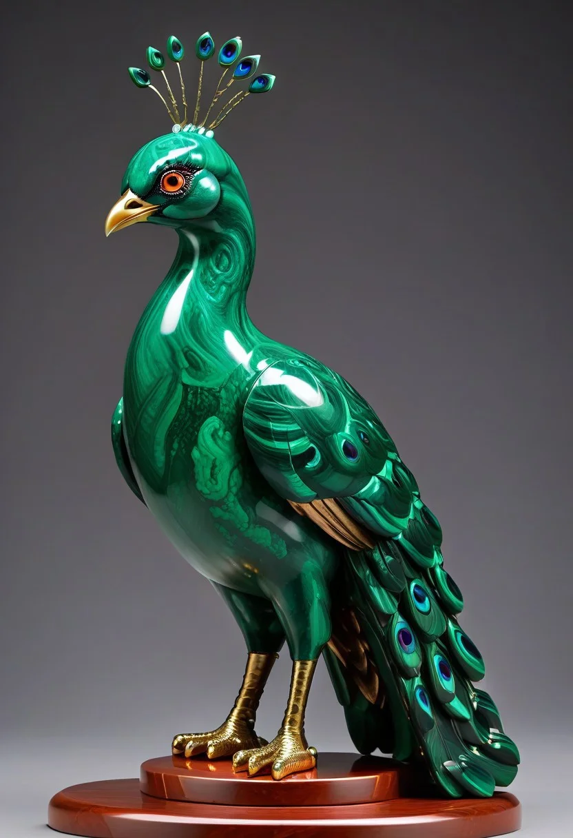 (a Peacock bird made out of malachite_style with sparkle eyes), smile, excited, masterpiece, best quality, good quality, newest, fire explosion, crazy, creative, malachite_style, (alienworld)