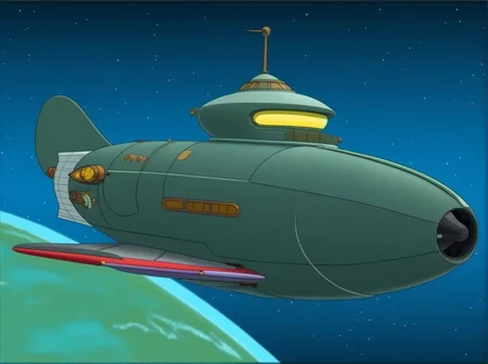 The planet express spaceship of Futurama, FuturamaStyle <lora:SDXL-FuturamaStyle-Lora:1>, Very detailed, clean, high quality, sharp image