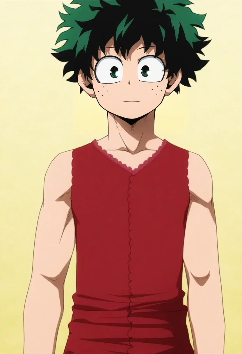 intricate details, anime screencap, anime coloring, official style, , , 1boy, solo, male focus, <lora:izuku_midoriya_ilxl:0.92>, izuku_midoriya, green hair, green eyes, short hair, , decade costume