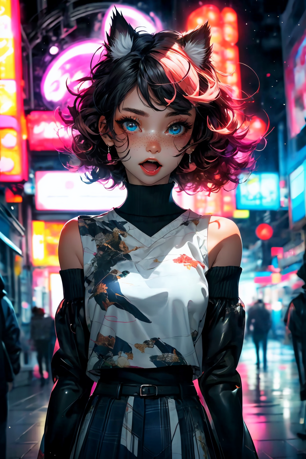 (best quality, masterpiece1.2), (detailed eye:1.2), intricate detail, depth of field, cat ear, 1girl,upper body,  curly hair, fang, off shoulder, heterochromia,  freckles, blush, skirt, large breasts, kneehighs, open mouth, fangs, all fours, from above, cat tail, pov, pov hands, catnip
<lora:more_details:0.4>
 <lora:Cosmic anime-oil fusion v2:0.45> 
<lora:AnimeVibesV3:0.55> animevibes, 
<lora:3DMM_V11:0.5> 3DMM 
<lora:midjourney_20230624181825:0.65> midjourney ,
 <lora:LAS:0.3> cloud,colorful,
<lora:msw_locon-t2:0.7>
 <lora:wuxia2:0.3> gu, shiny, shiny hair, shiny skin, shiny clothes