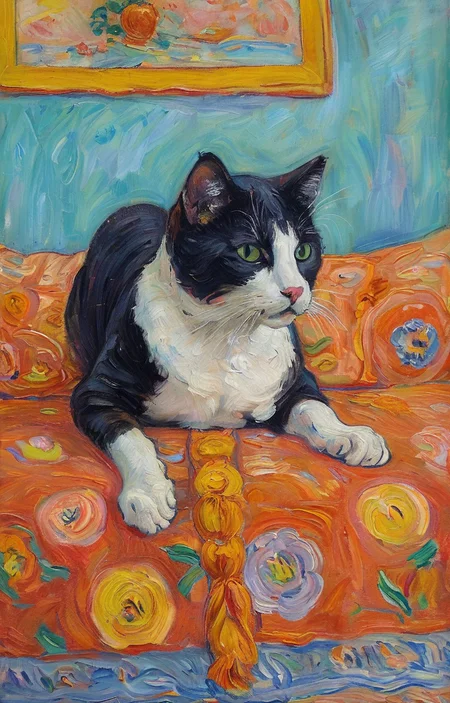 masterpiece,best quality,<lora:tbh126-sdxl:0.8>,portrait of cat,oil painting,style of Pierre Bonnard,