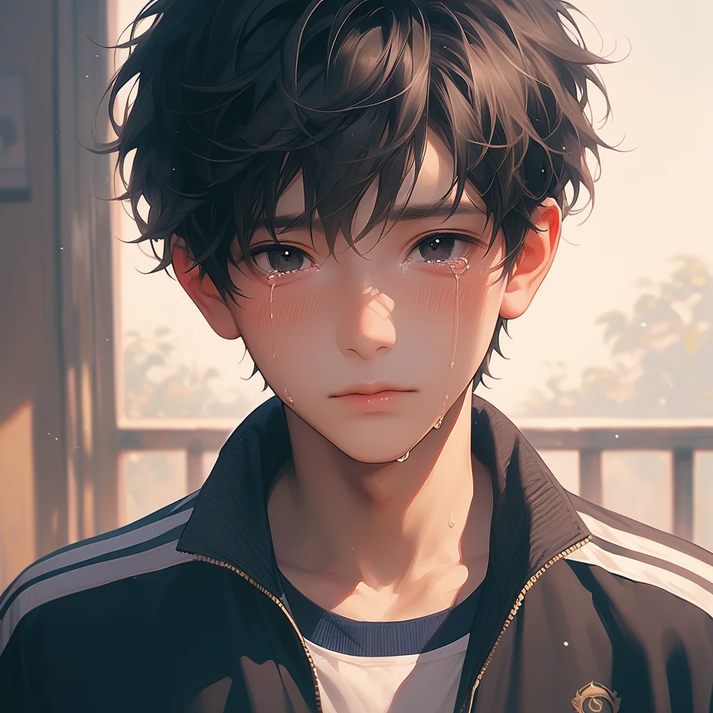 score_9,score_8_up,score_7_up,detailed face,<lora:hanman-000004:1>,1boy,black hair,bangs,track jacket,black jacket,black eyes,blush,crying with eyes open,white skin,looking at viewer,best quality,<lora:add-detail-xl:1>,