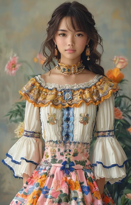 masterpiece,best quality,<lora:tbh317-sdxl:0.9>,illustration,style of Tory Burch portrait of idolmaster cinderella girls,