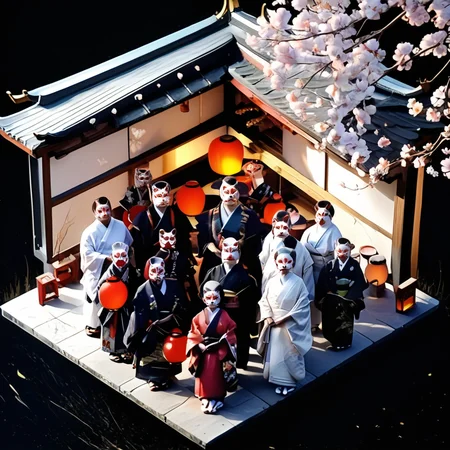 score_9,score_8_up,score_7_up,masterpiece,best quality,source_real,realstic,photorealstic,
KitsuneNoYomeiri_BridalProcession,1 woman,cherry blossom tree,sash,architecture,japanese traditional architecture,looking at viewer,standing,<lora:BDpony_KitsuneNoYomeiri_V1-5928:1>,:,<lora:IsoPixel-PDXL:1>,ispzxll,simple background,isometric,miniature,diorama,no people,black background,from above,<lora:add-detail-xl:1>,