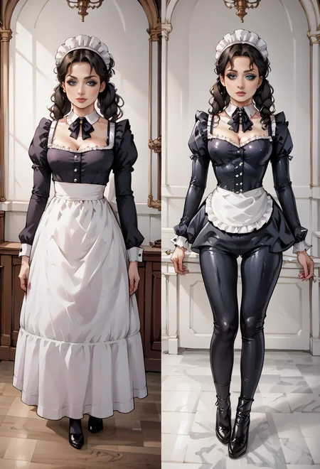 score_9, score_8_up, score_7_up, score_6_up, score_5_up, score_4_up, source_anime, uncensored, BREAK
1girl, beforeandafter, , <lora:beforeAndAfterLatexPonyV2:0.9>,Victorian maid uniform, Victorian setting, posh