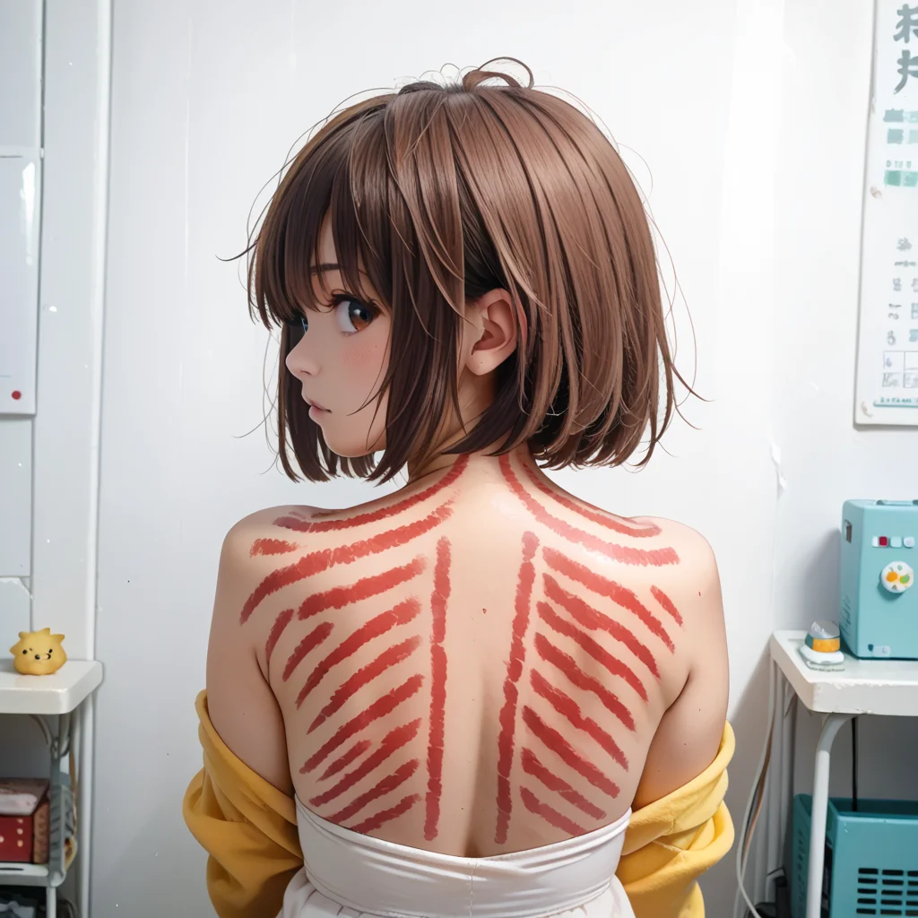 score_9, score_8_up, score_7_up, source_anime, masterpiece, best quality  , 1girl,  back, kerokan, solo, looking back, chara_\(undertale\), <lora:kerokan:1.3>
