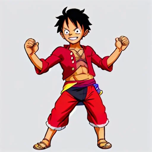 toon style, brawwl, 1boy, wanostyle, monkey d luffy,
