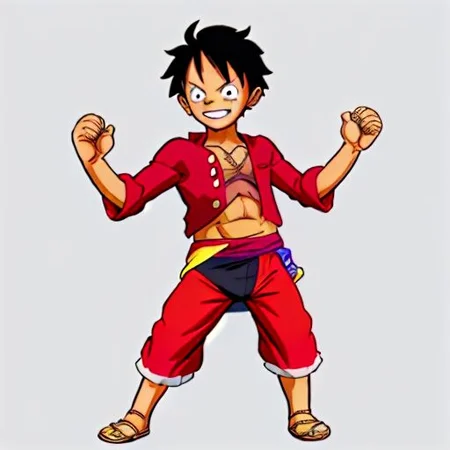 toon style, brawwl, 1boy, wanostyle, monkey d luffy,
