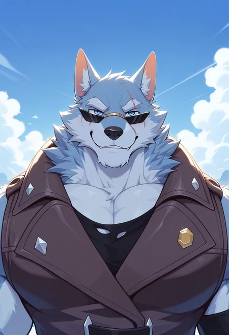 masterpiece, best quality, amazing quality, solo, 1boy, FreddyDL, Sunglasses, vest, face focus